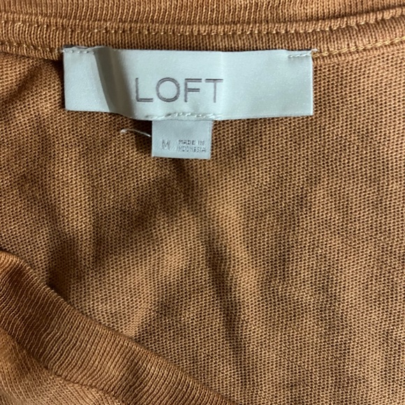 Loft lightweight v-neck sweater in burnt orange. - Picture 5 of 6